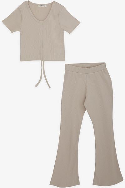 Breeze Girl's Spanish Leg Tights Crop Suit, Age 5-10, Beige