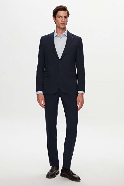 D'S Damat Ds Damat Слім-фіт темно-синій костюм з вовняною сумішшю