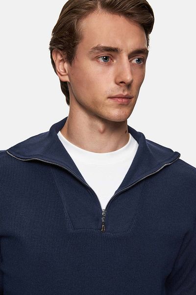 Twn Πλεκτό πουλόβερ Slim Fit Navy Blue απλό