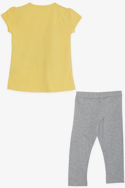 Breeze Girl's Tights Set, Text Printed, Age 4-9, Yellow