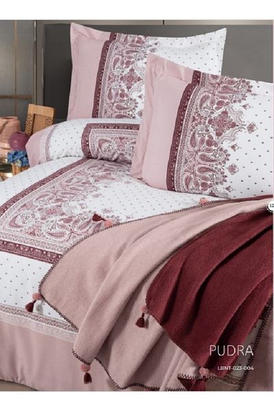 Ecosse Striped Satin King Size Bedding Set - Burgundy & Striped Satin Bedding Set