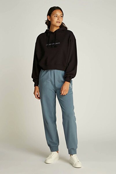 Calvin Klein CHENILLE MONOLOGO HOODIE Dámská ČERNÁ mikina J20J224170-BEH