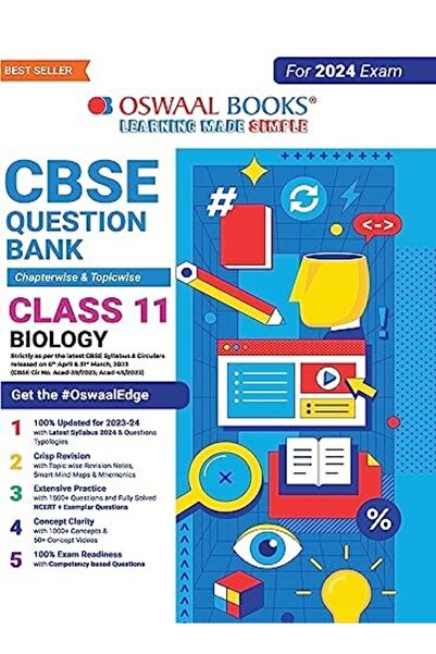 Oswaal Books and Learning Pvt Ltd بنك أسئلة علم الأحياء للصف الحادي عشر من CB...