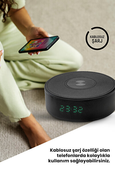 GOLDMASTER Hometime 90 Kablosuz Şarjlı Bluetooth Hoparlör & Alarm Saat