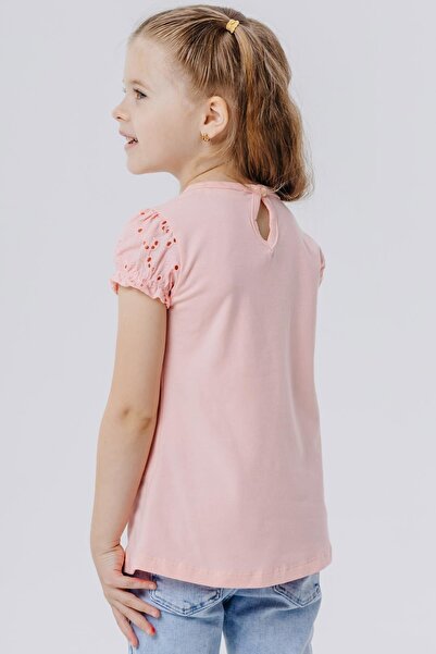 Breeze T-Shirt για κορίτσια με κορδόνια και αξεσουάρ 5-10 ετών, σολομός