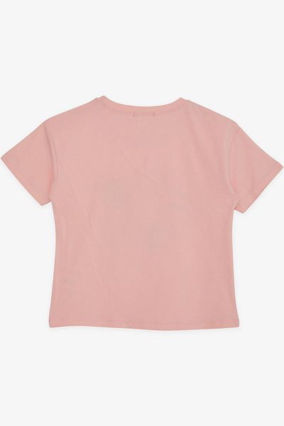 Breeze Tricou cu imprimeu flori pentru fetiță 9-14 ani - somon