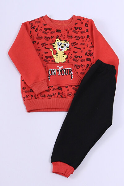 HÇM 3 Yarn Tracksuit Set for Baby Boy - Tiger Print A48