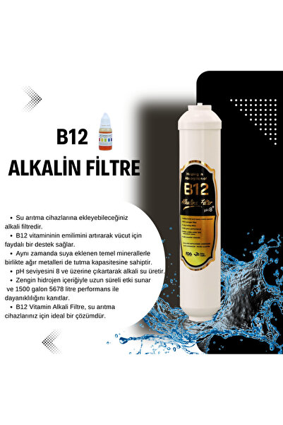 Pure Health B12 destekleyici Alkali Filtre Ph 8+ (Her model ve marka su arıtm...