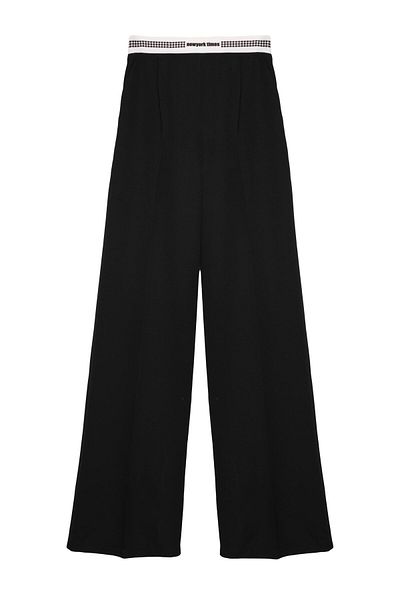 Quzu Black Trousers - Elastic Waist Detail