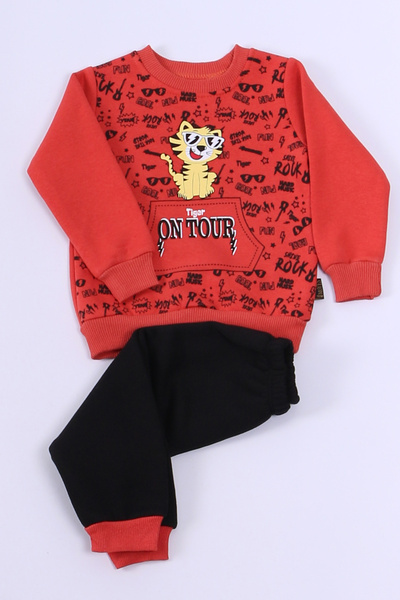 HÇM 3 Yarn Tracksuit Set for Baby Boy - Tiger Print A48