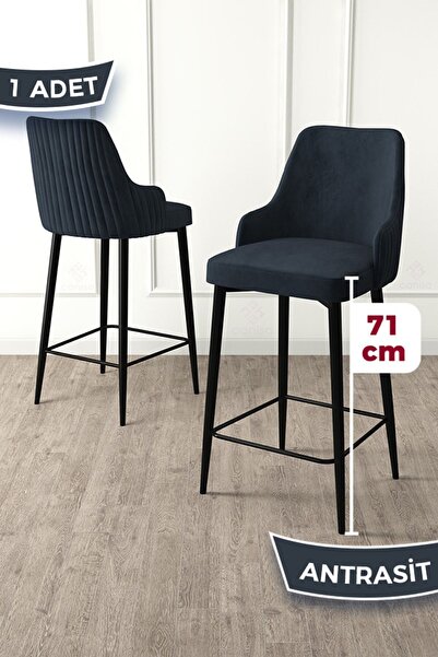 Canisa Enox Serisi, Mutfak Bar Sandalyesi, Babyface Kumaş, Siyah Metal Ayak ,...