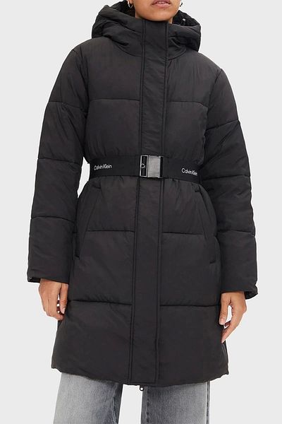 Calvin Klein Long Puffer - Logo Belt Model