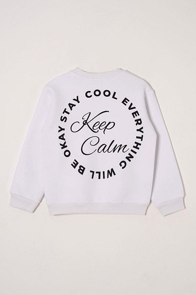 zepkids Text Printed White Color Girl's Sweat
