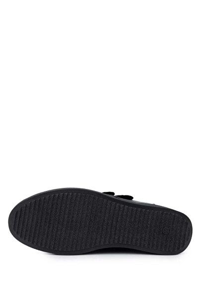 Tamer Tanca Women's Genuine Leather Black Patent Leather Casual Shoes