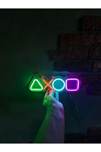 Neonite 'OYUN KONSOLU' Işıklı Neon Led Dekoratif Duvar Yazısı Tabelası (32X10CM)