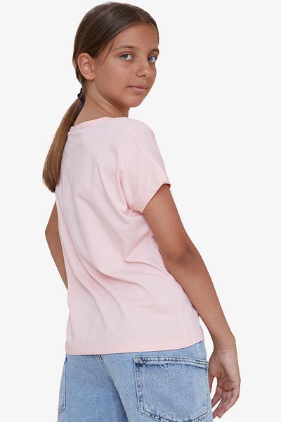 Breeze Tricou pentru fetiță cu tematică prietenie 10-16 ani, somon
