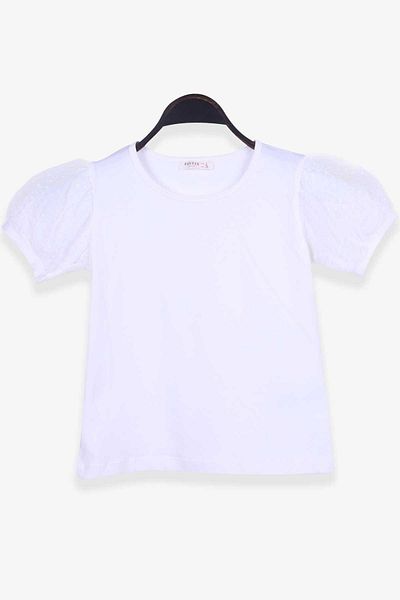 Breeze T-Shirt για κορίτσια 8-12 ετών - Μανίκια από τούλι, εκρού