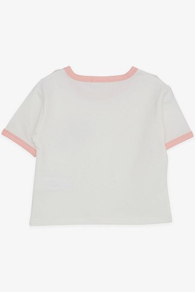 babely gırls Tricou pentru fete 9-16 ani - Crop Cut, Cartoon, Kuromi & My Melody Print, Ecru