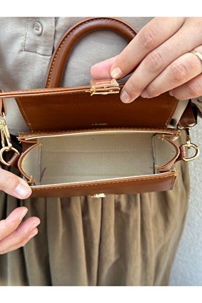 Night Paula Model Tan γυναικεία τσάντα χεριού και ώμου