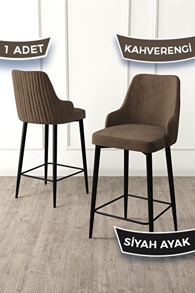 Canisa Enox Serisi, Mutfak Bar Sandalyesi, Babyface Kumaş, Siyah Metal Ayak ,...