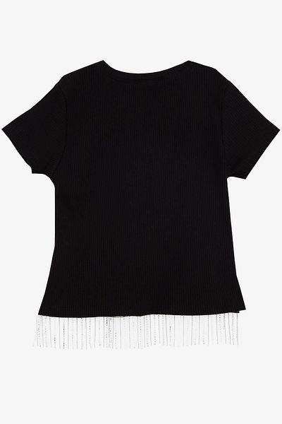 Breeze Μαύρο T-Shirt για κορίτσι 9-14 ετών - Φούντες από πέτρα