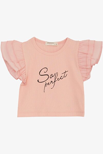 Breeze Дівчача футболка з поясом, довгими рукавами, креповою тканиною та вола...