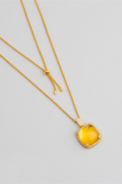 So CHIC... Sihirli Ayna 18 Ayar Sarı Altın Kaplama Ayarlanabilir Gümüş Kolye