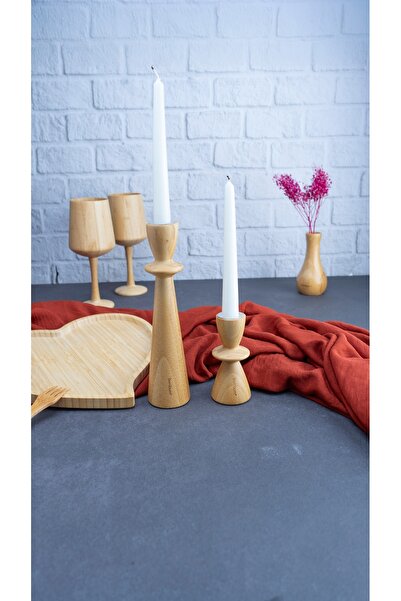 Bambum Lotus  İkili Mum Seti