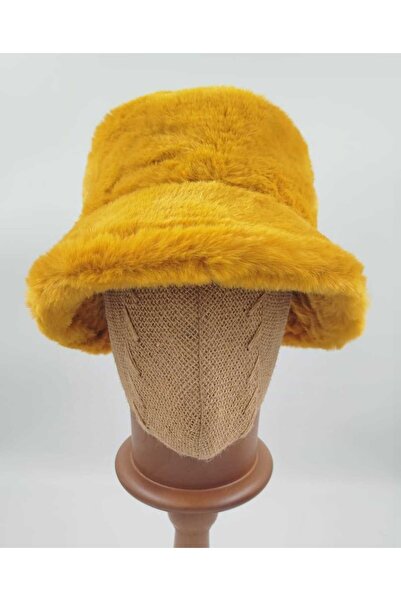 OnMyHead Women's Yellow Plush Fisherman Hat