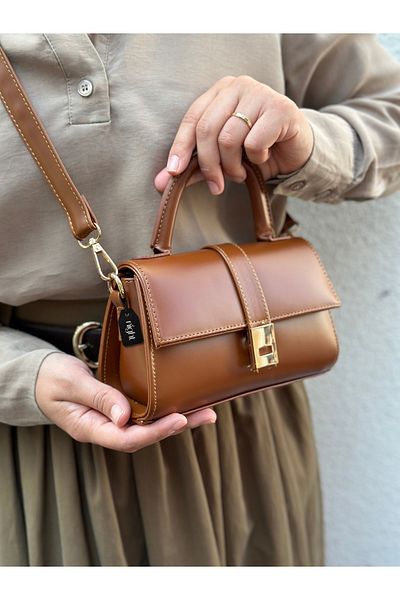 Night Дамска чанта за ръка и през рамо Paula Model Tan