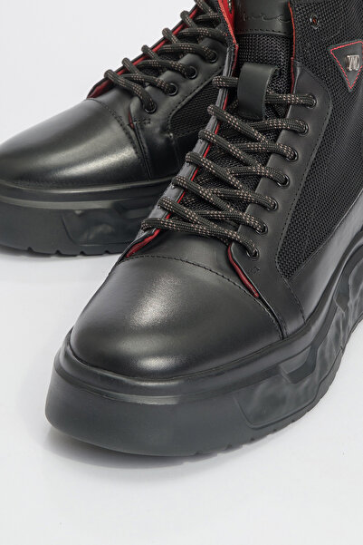 MARCOMEN Erkek Kalın Taban Comfort Casual Bot Gerçek Deri Mc 20268 Siyah