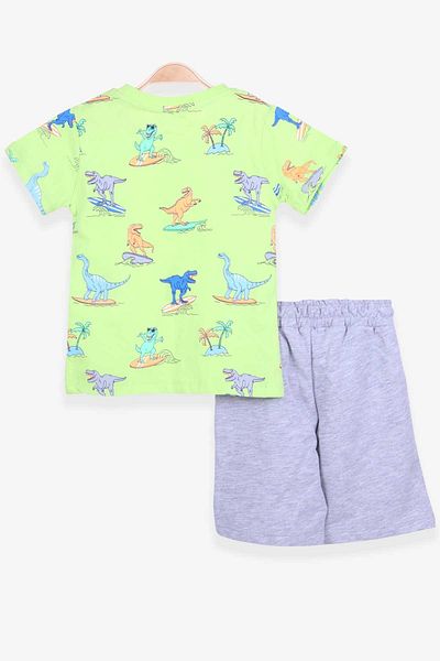 Breeze Boy's Shorts Set Dinosaur Printed, Age 2-6, Pistachio Green