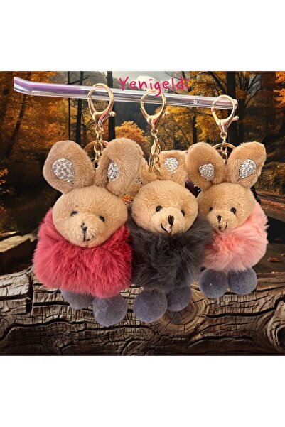 Yenigeldi ^3 قطعة من سلسلة المفاتيح الحجرية الناعمة اللطيفة وحقيبة الملحقات