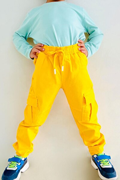 Breeze Erkek Çocuk Kot Pantolon Beli Lastikli Cepli 3-7 Yaş, Sarı