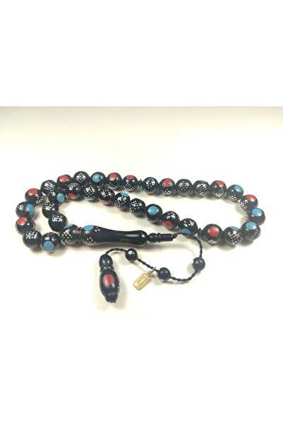 İskeçe Tesbih Halil Hilmi Usta Eseri 925 Ayar Gümüş Çakımlı Mine Ve Firuze Iş...