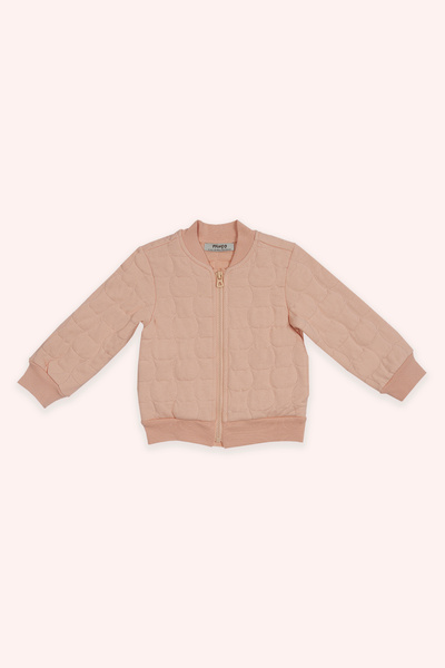 Panço Kız Bebek Kedi Kapitoneli Fermuarlı Somon Sweatshirt