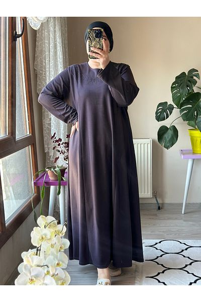 TDYtrendy Giyim Φόρεμα Anne Çelik Κρύο Πετρώδες Λικρά Μεγάλο Μέγεθος