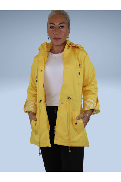 Xexese SU GEÇİRMEZ MEVSİMLİK TRENÇKOT KAPŞONLU