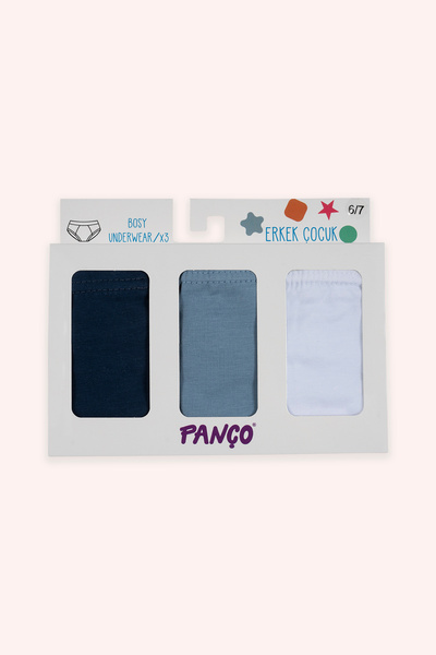 Panço Erkek Çocuk Düz Renk 3'lü Slip - İç Giyim