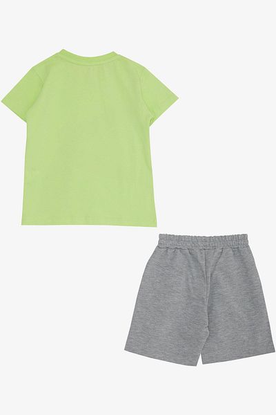 Breeze Boy's Shorts Set Skateboard Mouse & Cute Crocodile Printed 2-6 Years Old, Peanut Green