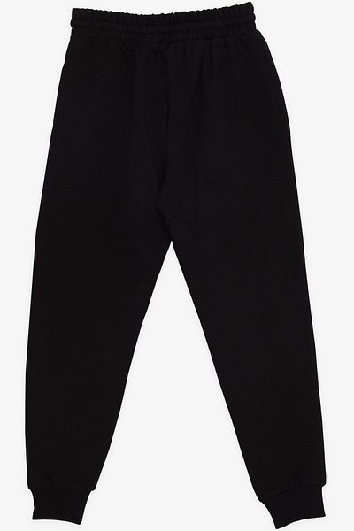 Poyraz Bebe Pantaloni de trening pentru băieți Poyraz Kids cu text imprimat, 4-8 ani, negru