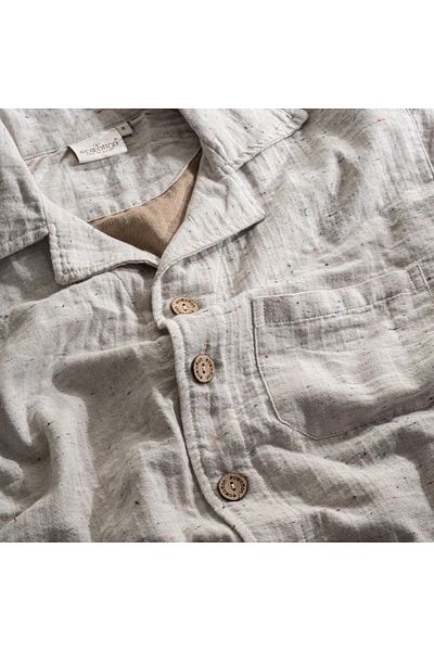 Ecocotton Σετ ανδρικές πιτζάμες Alinda - 100% οργανικό βαμβάκι, σορτς μουσελίνας χακί