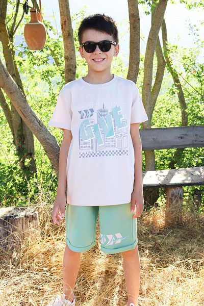 Breeze 6-12 Years Boy Beige Shot Set - Motivation Themed