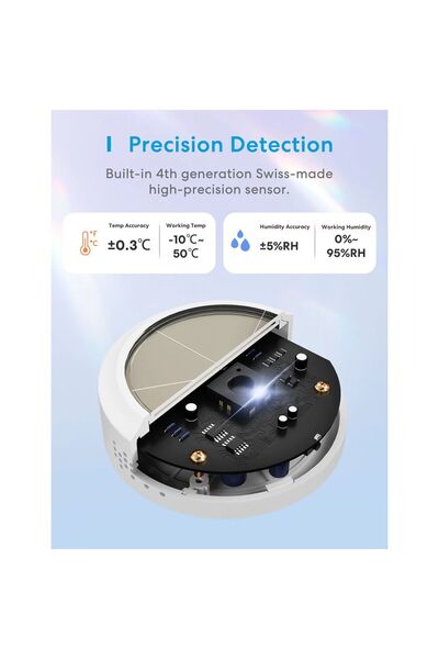 MEROSS Akıllı Sıcaklık Ve Nem Sensörü Ms100f (SADECE HUB ILE ÇALIŞIR)
