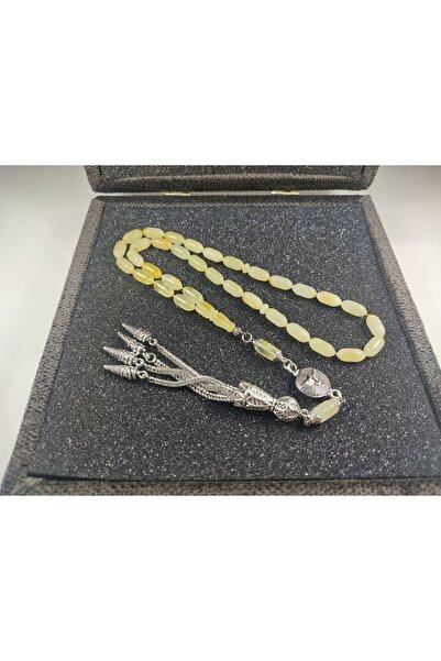 İskeçe Tesbih Gümüş Püskül Kadife Kutulu 13.05  Gr. Baltık Has Kaya Damla Ser...