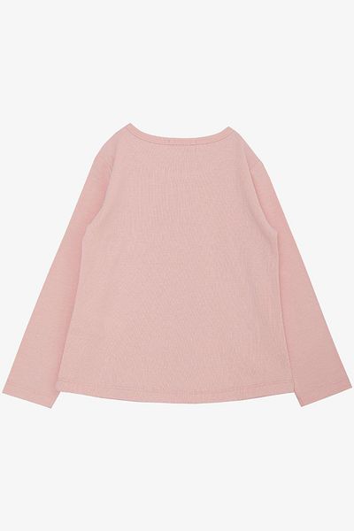 Breeze Tricou cu mânecă lungă pentru fetiță, cu inimă cu buline, 3-8 ani, roz