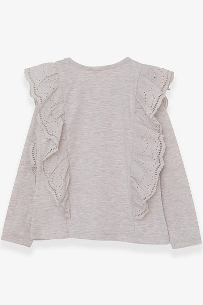 Breeze Μπλούζα για κορίτσια με κορδόνια 5-10 ετών, Beige Melange