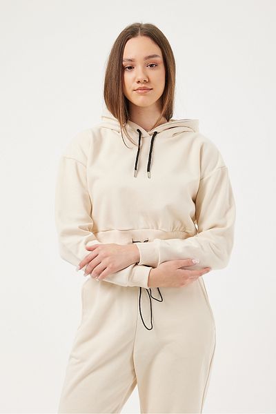 POODLE Γυναικείο Crop Sweat με ελαστική μέση και κουκούλα