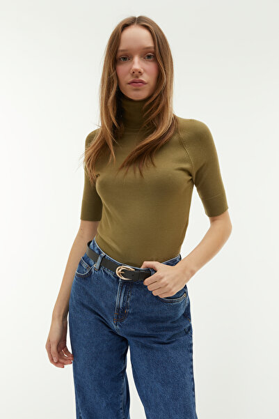 Mudo Fishing Neck Short Sleeve Knitting Sweater