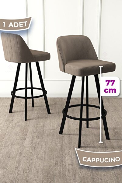 Canisa Atex Serisi 1 Adet Cappucino Sandalye 360°c Döner Bar Sandalyesi Babyf...